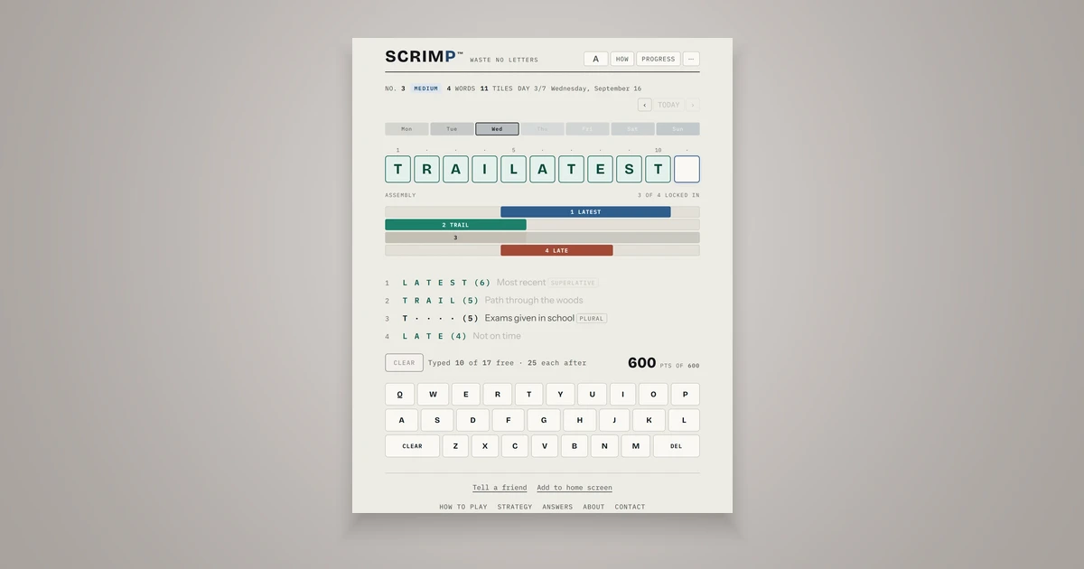 Scrimp screenshot